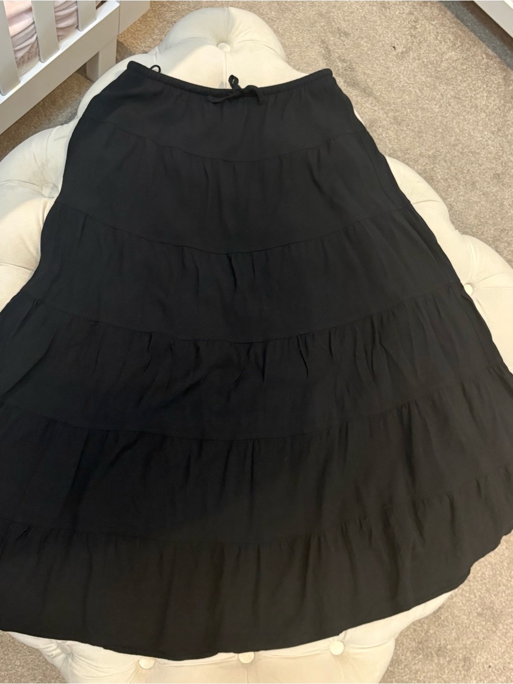 Wilfred Black Tiered Maxi Skirt